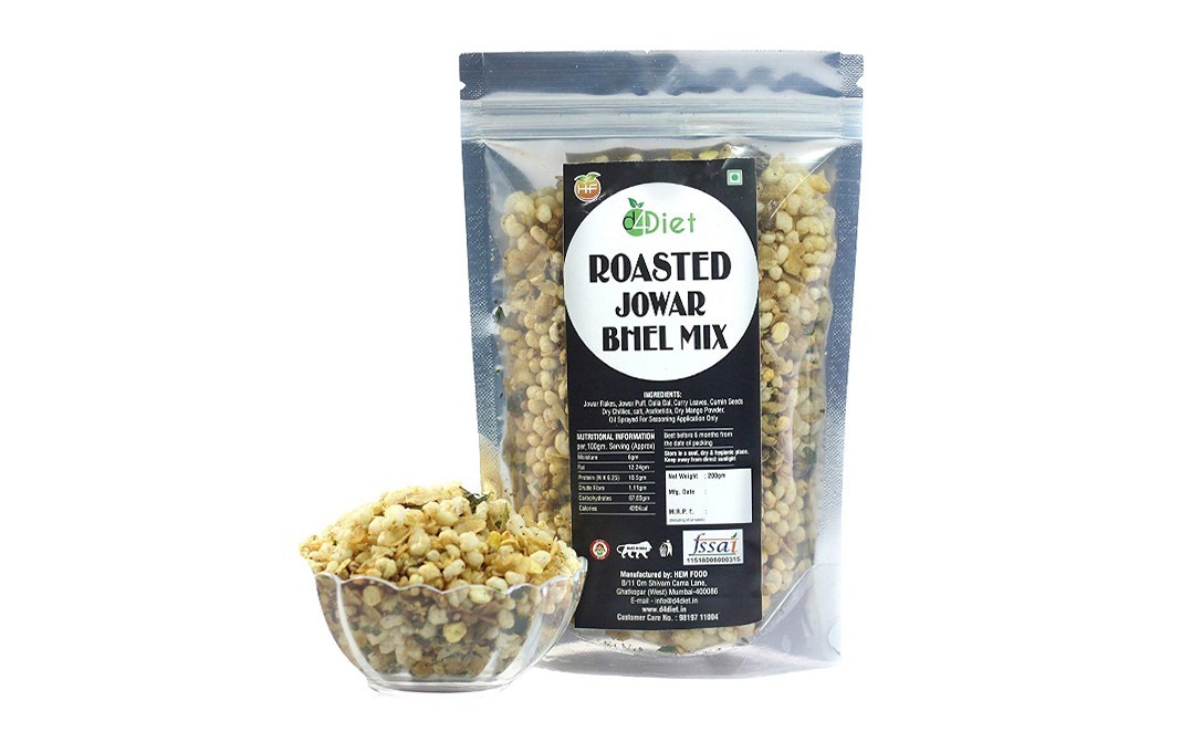 D4Diet Roasted Jowar Bhel Mix    Shrink Pack  200 grams